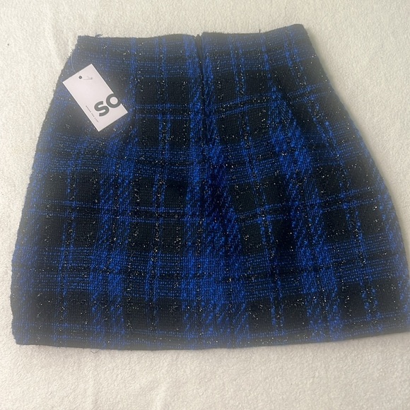 SO Blue and Black Pencil Mini Skirt for Casual Wear Size 5 - Picture 5 of 8